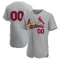 Men's No.00 Custom St. Louis Cardinals Gray Authentic Road Jersey