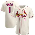 Men's No.1 Ozzie Smith St. Louis Cardinals Cream Authentic Alternate Jersey