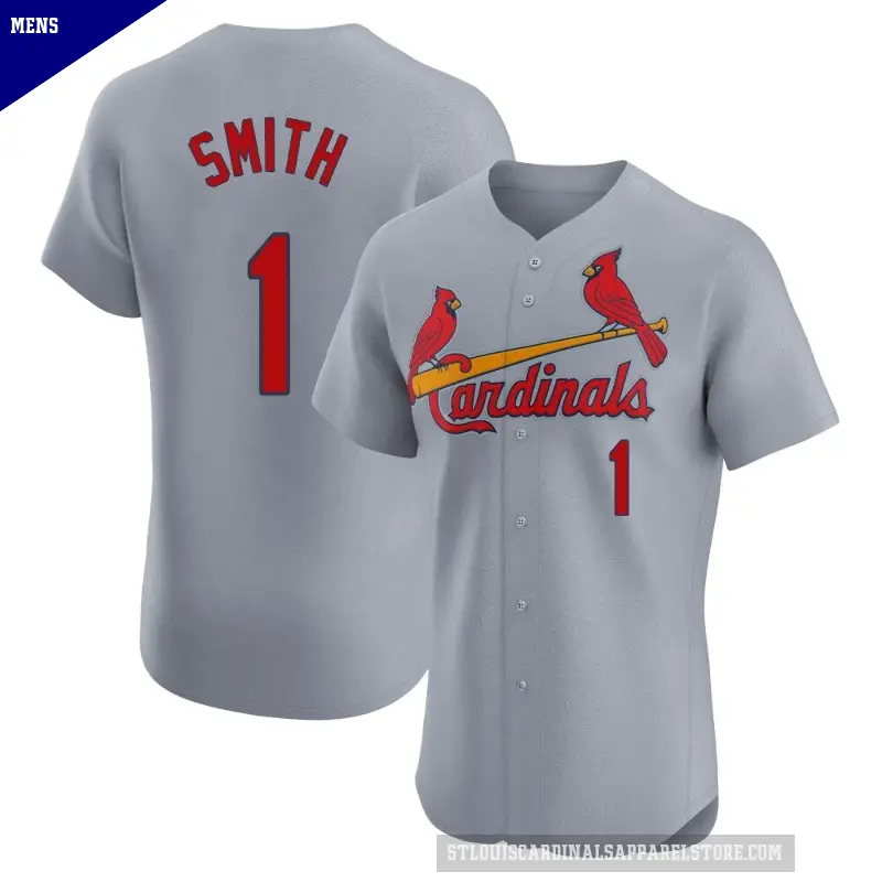 Men's No.1 Ozzie Smith St. Louis Cardinals Gray Elite Road Jersey