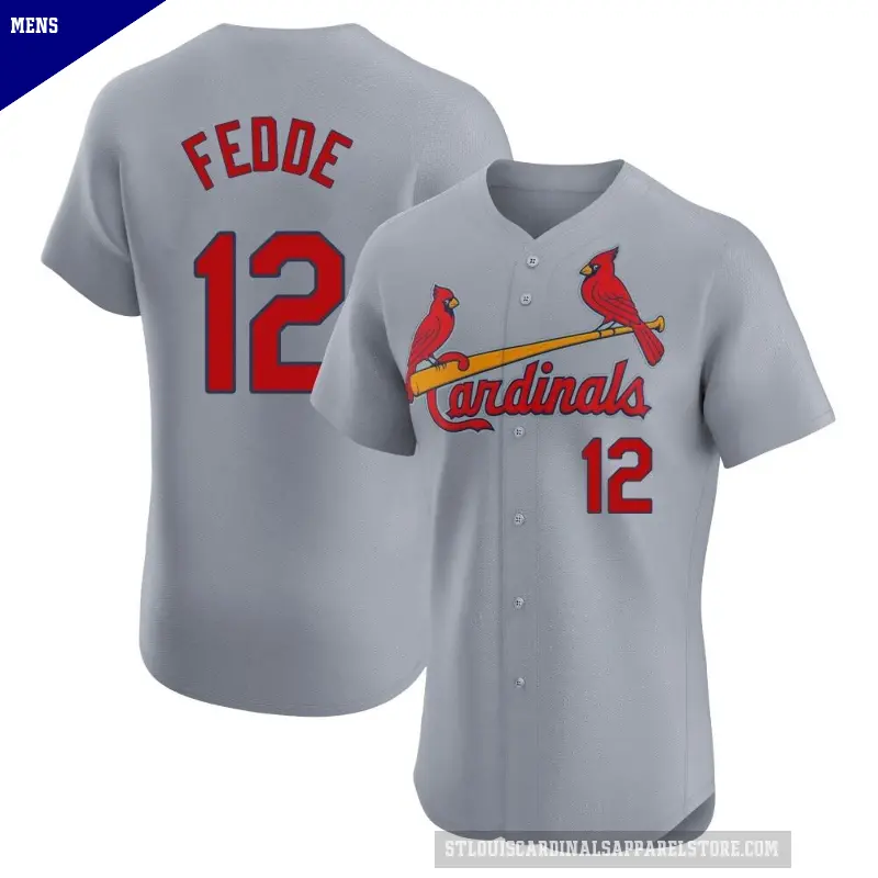 Men's No.12 Erick Fedde St. Louis Cardinals Gray Elite Road Jersey