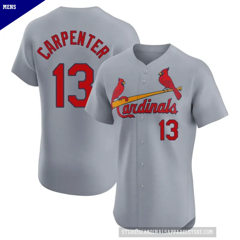 Men's No.13 Matt Carpenter St. Louis Cardinals Gray Elite Road Jersey