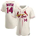 Men's No.14 Ken Boyer St. Louis Cardinals Cream Authentic Alternate Jersey
