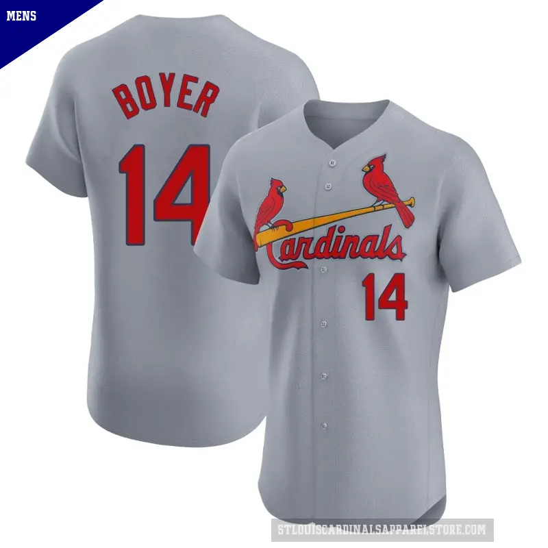 Men's No.14 Ken Boyer St. Louis Cardinals Gray Elite Road Jersey