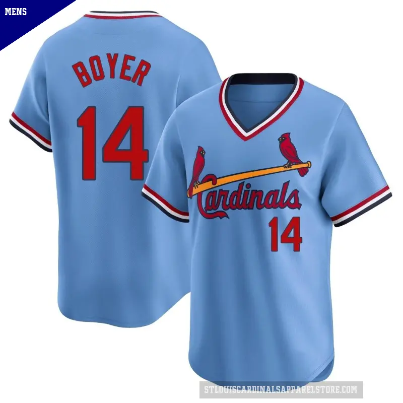 Men's No.14 Ken Boyer St. Louis Cardinals Light Blue Limited Cooperstown Collection Jersey