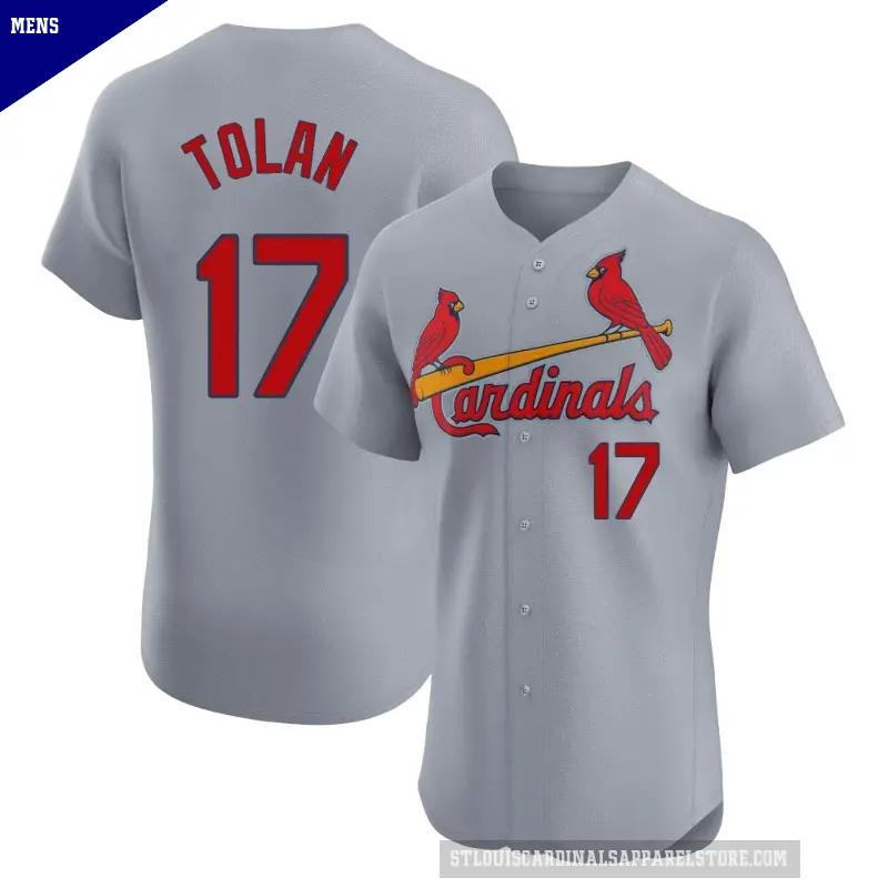 Men's No.17 Bobby Tolan St. Louis Cardinals Gray Elite Road Jersey
