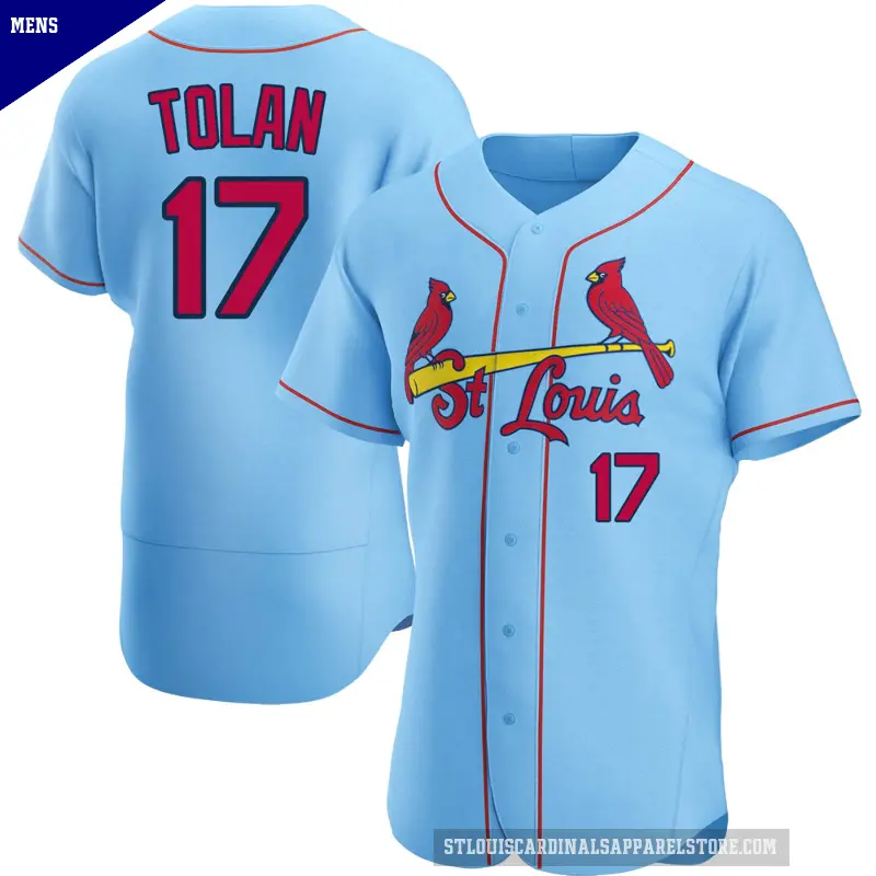 Men's No.17 Bobby Tolan St. Louis Cardinals Light Blue Authentic Alternate Jersey