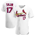 Men's No.17 Bobby Tolan St. Louis Cardinals White Authentic Home Jersey
