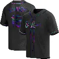 Men's No.18 Mike Shannon St. Louis Cardinals Black Replica Holographic Alternate Jersey