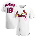 Men's No.18 Mike Shannon St. Louis Cardinals White Authentic Home Jersey