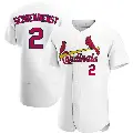 Men's No.2 Red Schoendienst St. Louis Cardinals White Authentic Home Jersey