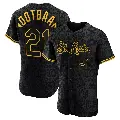 Men's No.21 Lars Nootbaar St. Louis Cardinals Black Authentic Snake Skin City Jersey