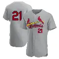 Men's No.21 Lars Nootbaar St. Louis Cardinals Gray Authentic Road Jersey