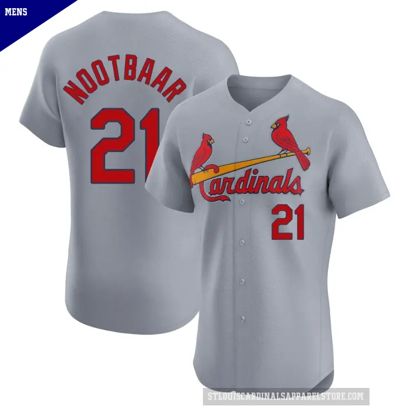 Men's No.21 Lars Nootbaar St. Louis Cardinals Gray Elite Road Jersey