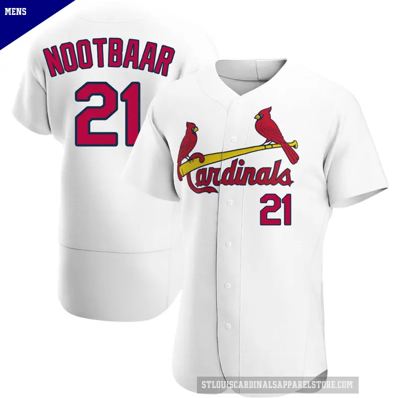 Men's No.21 Lars Nootbaar St. Louis Cardinals White Authentic Home Jersey
