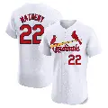 Men's No.22 Mike Matheny St. Louis Cardinals White Elite Home Jersey