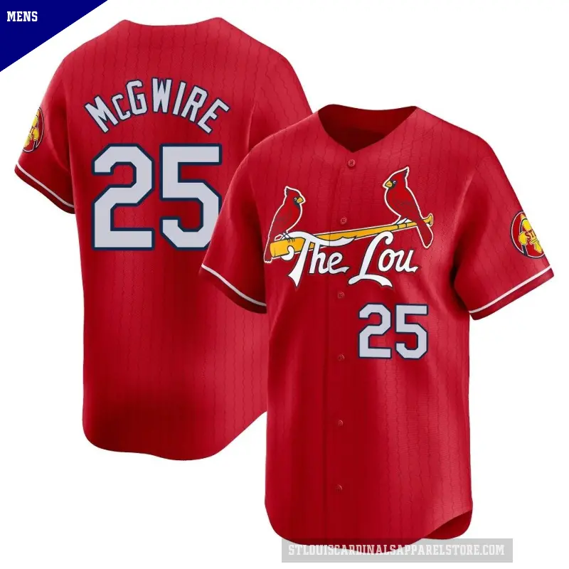 Men's No.25 Mark McGwire St. Louis Cardinals Red Limited 2024 City Connect Jersey