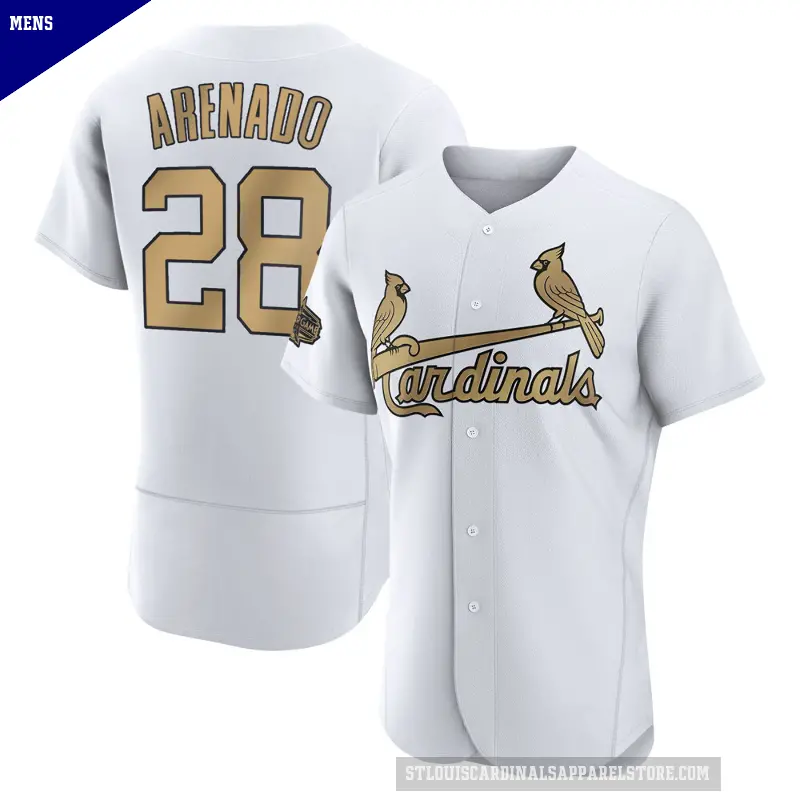 Men's No.28 Nolan Arenado St. Louis Cardinals White Game Authentic 2022 All-Star Jersey