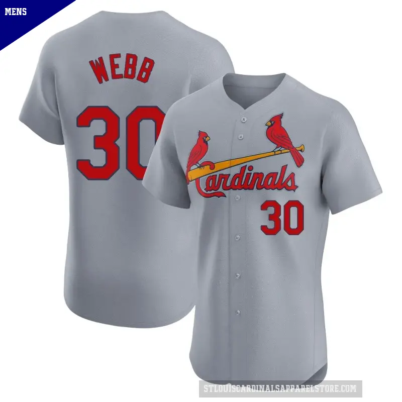 Men's No.30 Tyler Webb St. Louis Cardinals Gray Elite Road Jersey