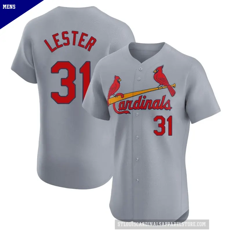 Men's No.31 Jon Lester St. Louis Cardinals Gray Elite Road Jersey