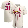 Men's No.31 Lance Lynn St. Louis Cardinals Cream Authentic Alternate Jersey