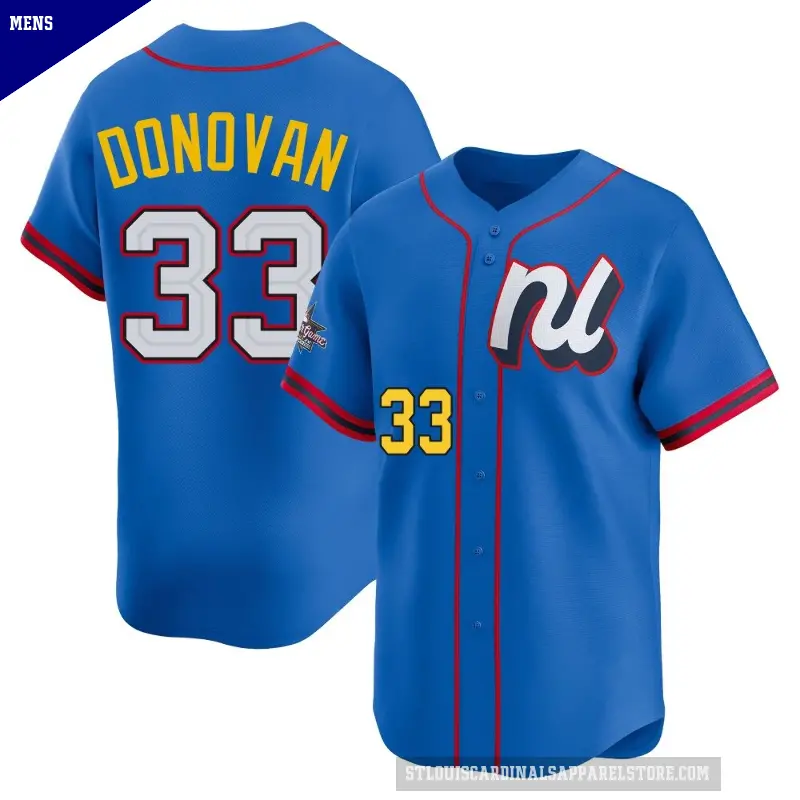 Men's No.33 Brendan Donovan St. Louis Cardinals Blue Limited National League 2025 All-Star Edition Jersey