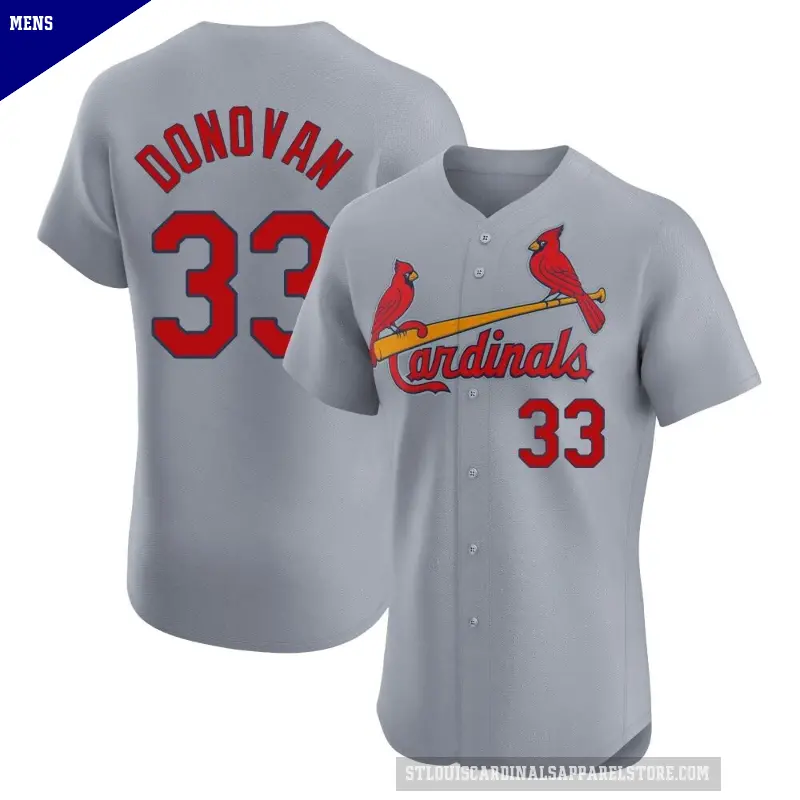 Men's No.33 Brendan Donovan St. Louis Cardinals Gray Elite Road Jersey