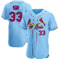 Men's No.33 Kwang Hyun Kim St. Louis Cardinals Light Blue Authentic Alternate Jersey