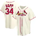 Men's No.34 J.A. Happ St. Louis Cardinals Cream Replica Alternate Jersey