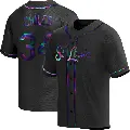 Men's No.34 Nelson Briles St. Louis Cardinals Black Replica Holographic Alternate Jersey