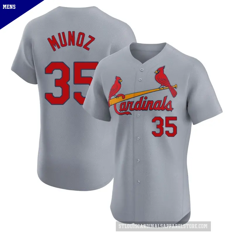 Men's No.35 Roddery Munoz St. Louis Cardinals Gray Elite Road Jersey