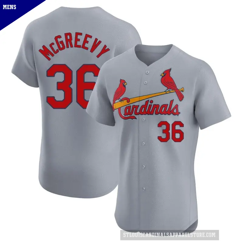 Men's No.36 Michael McGreevy St. Louis Cardinals Gray Elite Road Jersey