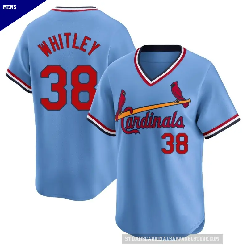 Men's No.38 Kodi Whitley St. Louis Cardinals Light Blue Limited Cooperstown Collection Jersey