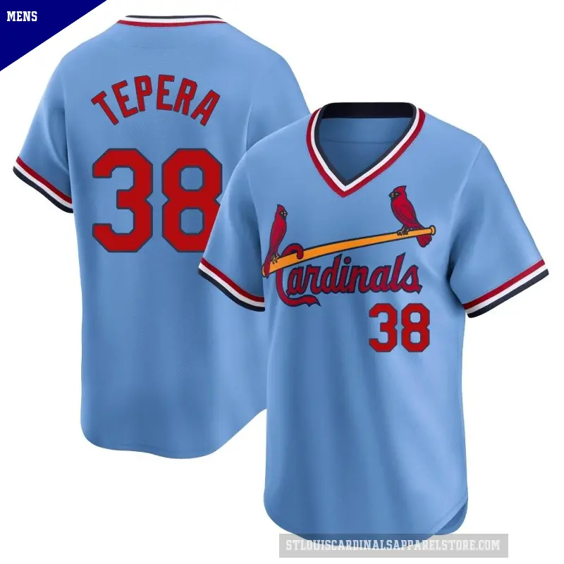 Men's No.38 Ryan Tepera St. Louis Cardinals Light Blue Limited Cooperstown Collection Jersey
