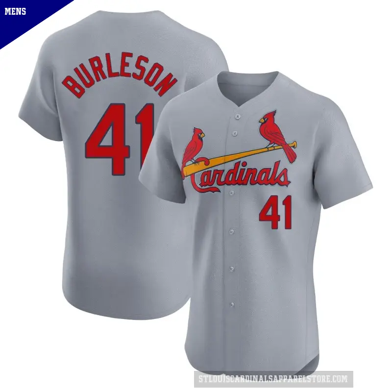 Men's No.41 Alec Burleson St. Louis Cardinals Gray Elite Road Jersey