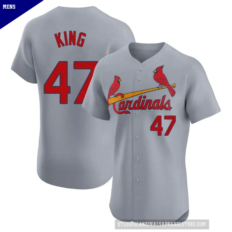 Men's No.47 John King St. Louis Cardinals Gray Elite Road Jersey