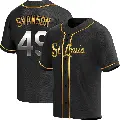Men's No.49 Matthew Svanson St. Louis Cardinals Gold Replica Black en Alternate Jersey