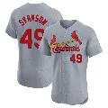 Men's No.49 Matthew Svanson St. Louis Cardinals Gray Elite Road Jersey