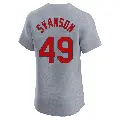 Men's No.49 Matthew Svanson St. Louis Cardinals Gray Elite Road Jersey
