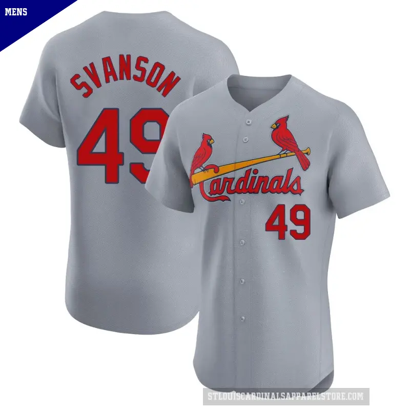 Men's No.49 Matthew Svanson St. Louis Cardinals Gray Elite Road Jersey