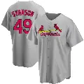 Men's No.49 Matthew Svanson St. Louis Cardinals Gray Replica Road Jersey