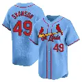 Men's No.49 Matthew Svanson St. Louis Cardinals Light Blue Limited Alternate Jersey