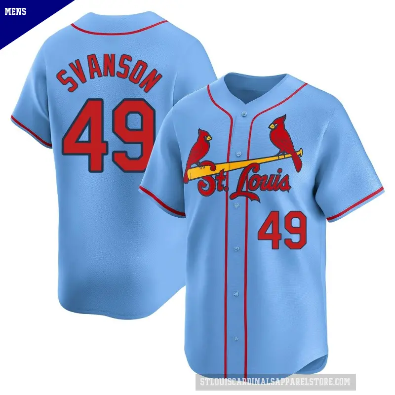 Men's No.49 Matthew Svanson St. Louis Cardinals Light Blue Limited Alternate Jersey