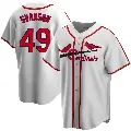 Men's No.49 Matthew Svanson St. Louis Cardinals White Home Cooperstown Collection Jersey