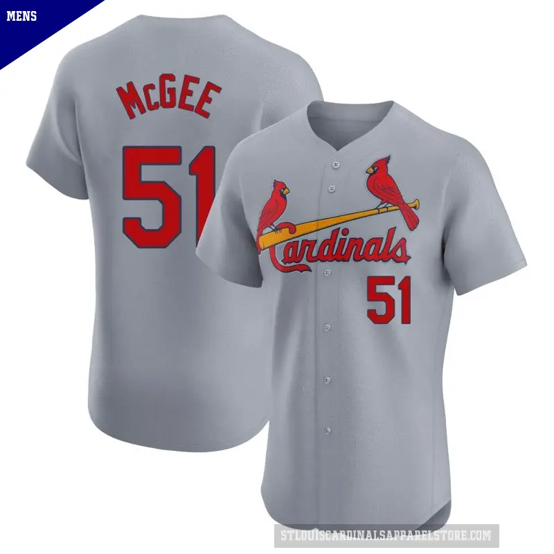 Men's No.51 Willie McGee St. Louis Cardinals Gray Elite Road Jersey