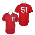 Men's No.51 Willie McGee St. Louis Cardinals Red Authentic 1985 Throwback Jersey