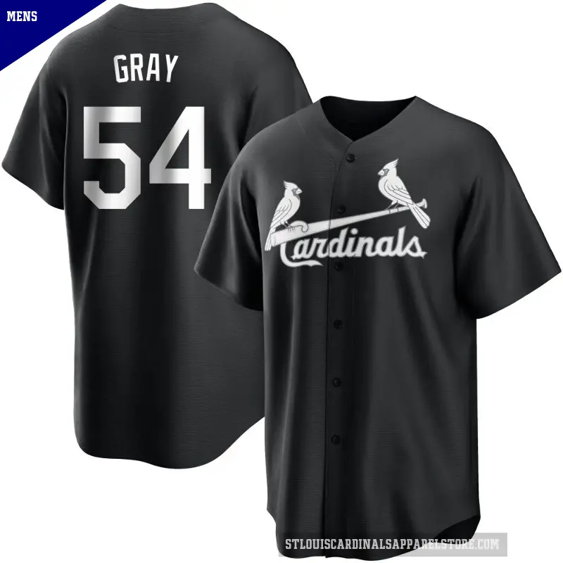 Men's No.54 Sonny Gray St. Louis Cardinals Black/White Replica Jersey
