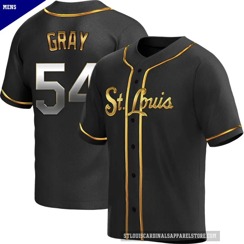 Men's No.54 Sonny Gray St. Louis Cardinals Gold Replica Black en Alternate Jersey
