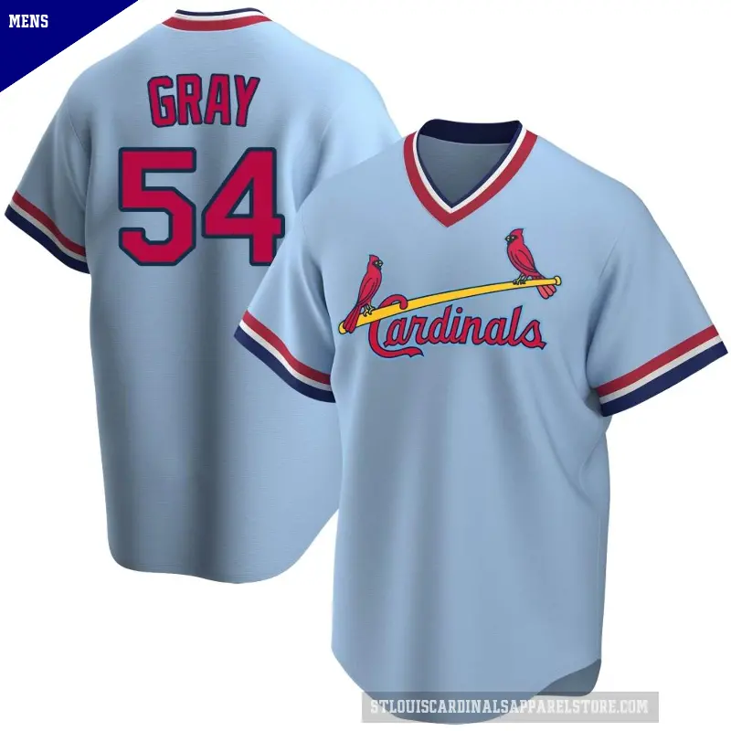 Men's No.54 Sonny Gray St. Louis Cardinals Light Blue Replica Road Cooperstown Collection Jersey
