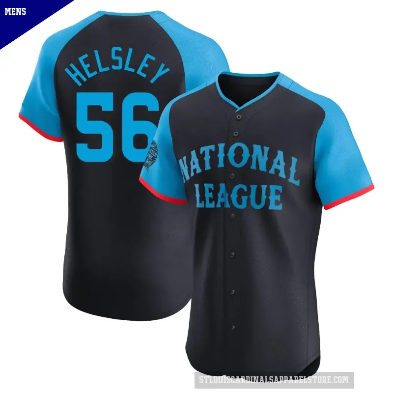 Men's No.56 Ryan Helsley St. Louis Cardinals Navy Elite National League 2024 All-Star Game Jersey