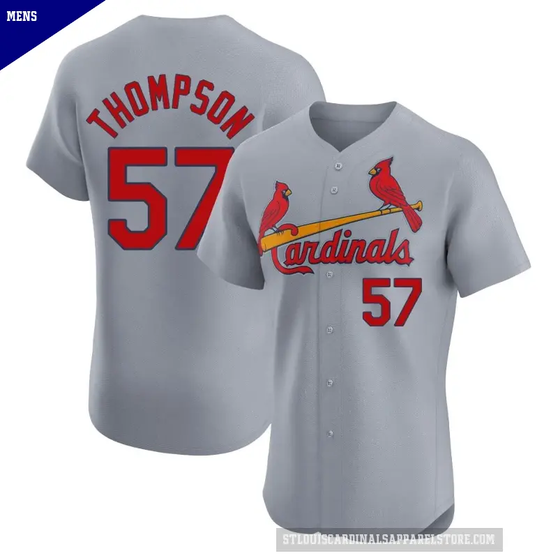 Men's No.57 Zack Thompson St. Louis Cardinals Gray Elite Road Jersey